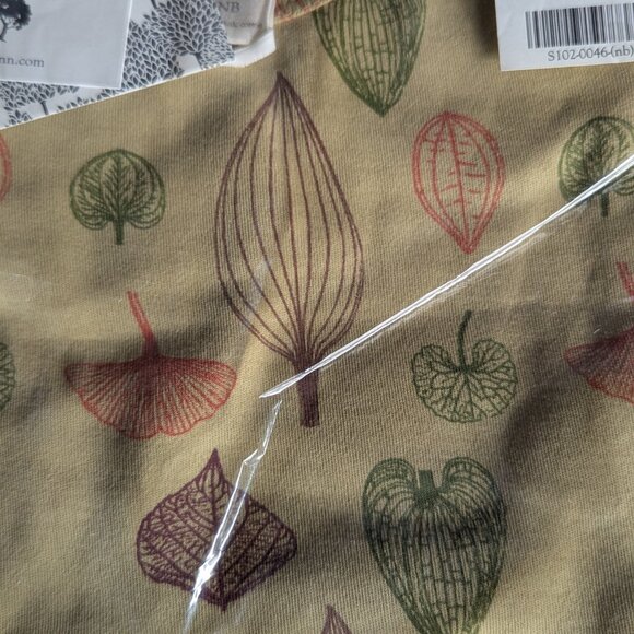 Kate Quinn long sleeve lap neck bodysuit | leaves | organic cotton interlock - n - Picture 4 of 10